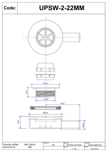 McAlpine UPSW-2-22MM Pumped Shower Waste Outlet 70mm Chrome Plated Brass Flange