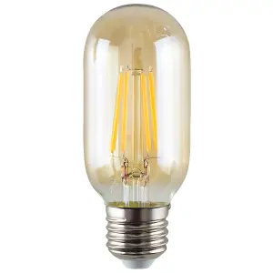 ValueLights Pack of 3 Retro Style 4w LED Filament ES E27 Radio Valve Amber Tubular Light Bulbs 2700K Warm White