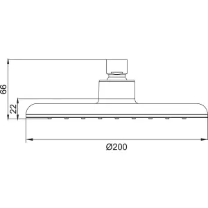 Euroshowers Overhead Square Shower Head 200mm