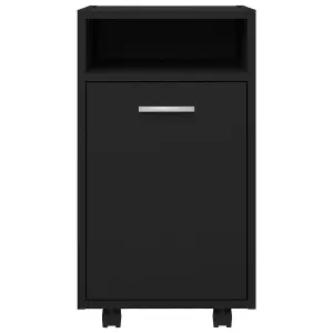 Berkfield Side Cabinet with Wheels Black 33x38x60 cm Engineered Wood