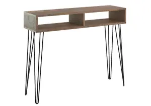 Console Table Hallway Slim Desk Industrial Metal Hairpin Legs Loft Oak Effect MR