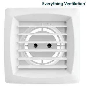 Bathroom Axial Extractor Fan with Automatic Shutter Seal & Electronic Timer - 100mm White