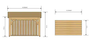 Premium Heavy Duty Wooden Log Store, Beautiful Quality Wood Store. Free engraving 150 cm No doors