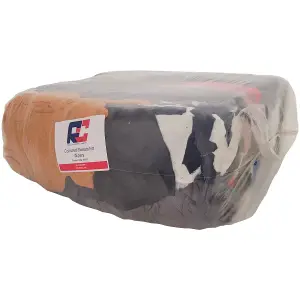 10kg Bag of Rags - Bale of Mixed Coloured Sweatshirt Cotton Rags (Pallet of 60)