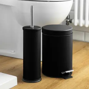 Harbour Housewares - Round Toilet Brush - Matt Black