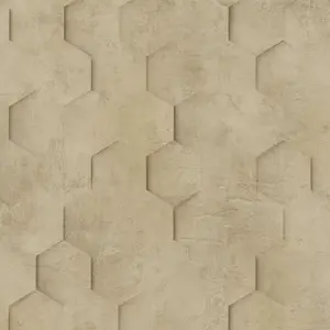 Galerie The New Design Book Brown Textured Hexagon Design Wallpaper Roll