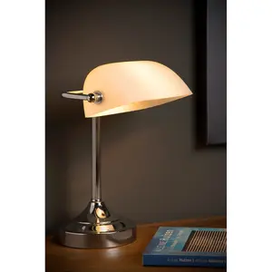 Lucide Banker Classic Desk Lamp - 1xE14 - Chrome