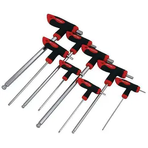 Hex Key Set 8pc High Torque Metric Allen Ball Point Hexagon T Handle Wrench 1222