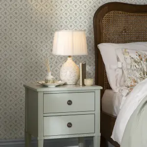 Laura Ashley White & Blue Kate Smooth Wallpaper