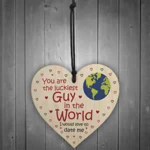 Funny Valentines Day Gift For Boyfriend Anniversary Gift For Him Wooden Heart Keepsake