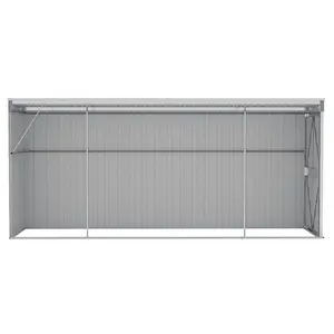 vidaXL Wall-mounted Garden Shed Grey 118x382x178 cm Galvanised Steel