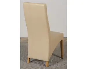 Lola Ivory Leather Dining Chairs for Dining Room or Kitchen