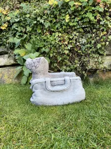 Puppy in Bag Stone Garden Planter