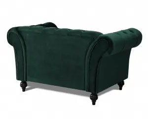 Mayfair Velvet Fabric 1.5 Seater Sofa, Green