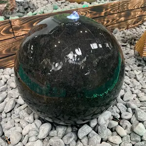 Granite Polished Sphere 40cm Natural Stone Solar Water Feature