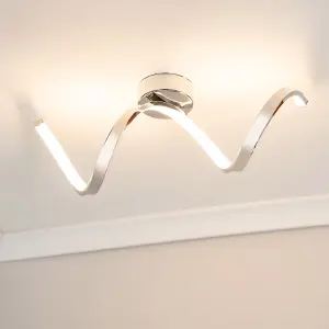 ValueLights Infinity LED Chrome 3 Way Twist Bathroom Ceiling Light