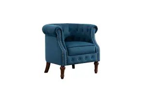 Blue Velvet Armchair Birlea Freya Easy Accent Fabric Chesterfield Design