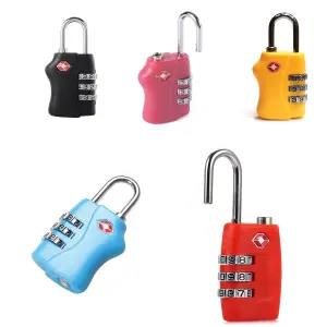 TSA Accepted Luggage Lock 3 Combination Travel Suitcase Combination Padlock Assorted Colour 2pk