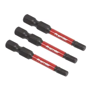 Sealey Hex 4mm Impact Power Tool Bits 50mm 3 Pieces Professional AK8237