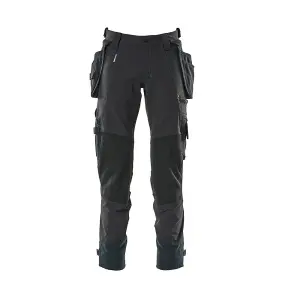 Mascot Advanced Trousers with Holster Pockets and Stretch - Dark Navy Blue   (31.5) (Leg Length - Long)