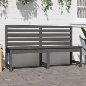 Berkfield Garden Bench Grey 157.5 cm Solid Wood Pine