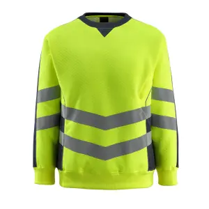 Mascot Safe Supreme Wigton Sweatshirt (Hi-Vis Yellow/Dark Navy)  (Large)