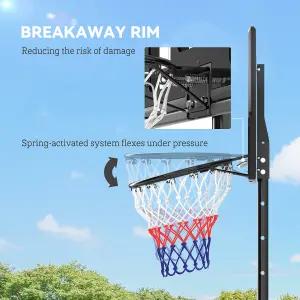 SPORTNOW 2.3-3.05m Basketball Hoop and Stand with Weighted Base and Wheels