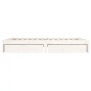 Berkfield Bed Frame with Drawers White 150x200 cm 5FT King Size