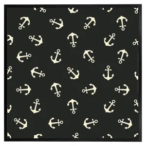 Anchors on black background (Picutre Frame) / 20x20" / Brown