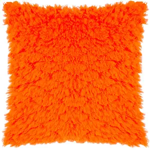 Fluff Square Throw Cushion Covers Orange