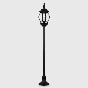 ValueLights Windsor Modern Black Outdoor Garden IP44 Rated Wired Bollard Lamp Post Light