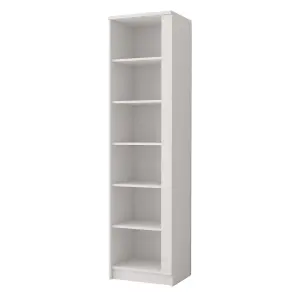 Sleek White Matt Bookcase H1930mm W500mm D400mm - Versatile Storage for Modern Spaces