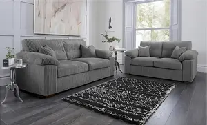 Capri Jumbo Cord Sofa, 3+2 Grey