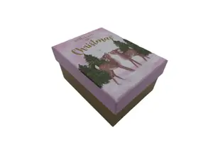 Small Christmas Gift Boxes With Lid Set of 4 Pink and Gold 11cm x 8cm