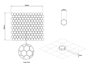 Mosaic sheet in ceramic on net 300mm x 260mm - Marble Hive