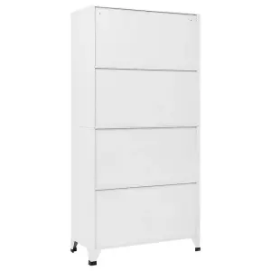 Berkfield Locker Cabinet White 90x40x180 cm Steel