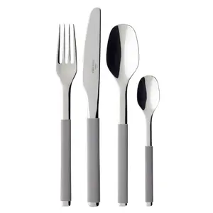 S 24 Piece Stainless Steel Cutlery Set, Service for 6 Grey