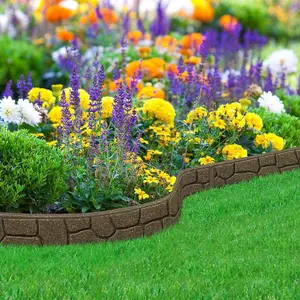 Border Stone Garden Edging  1.2m in Earth - Pack of 5