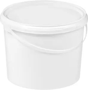 Plastic Buckets Tubs White Transparent Tamper Evident Lids  15 buckets 3L