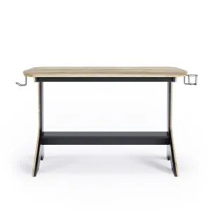 Jersey Writing Office Desk in Black / Oak