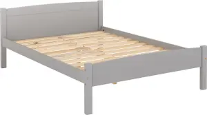 Amber Double 4ft6 135cm Wooden Bed Frame in Grey Slate