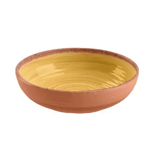 Purely Home Rustic Swirl Yellow Melamine Bowls - Set of 4