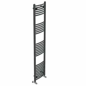 Right Radiators 1800x400 mm Curved Heated Towel Rail Radiator Bathroom Ladder Warmer Anthracite