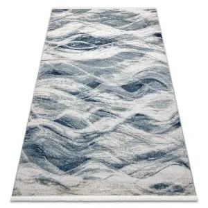 DISTIN 0849A navy blue / blue / white modern carpet - Waves, vintage,  180x270 cm