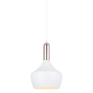 Luminosa Modern Hanging Pendant White, Copper 1 Light , E27