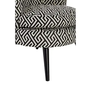 Interiors by Premier Round Black and White Round Armchair, Accent Chair for Living Room, Accent Lounge Chair for Home