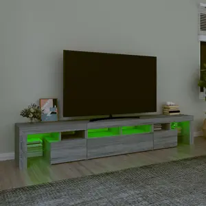 Berkfield TV Cabinet with LED Lights Grey Sonoma 230x36.5x40 cm