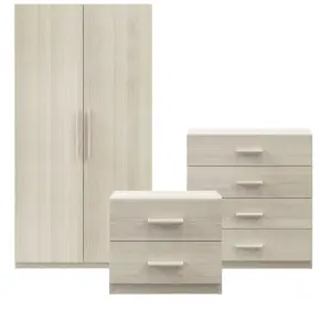 Atomia Matt brown oak effect 4 Drawer Deep Chest of drawers (H)804mm (W)750mm (D)466mm