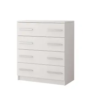 Elegant White Matt Chest of Drawers H930mm W800mm D400mm - Minimalist Storage for Modern Homes