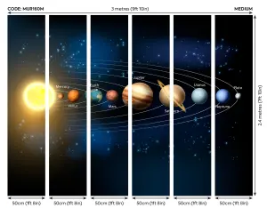 Origin Murals Solar System Planets in Space Matt Smooth Paste the Wall Mural 300cm wide x 240cm high